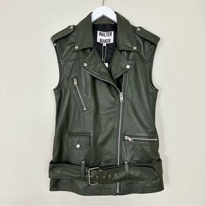 Walter Baker Edie Lamb Leather Vest in Basil
